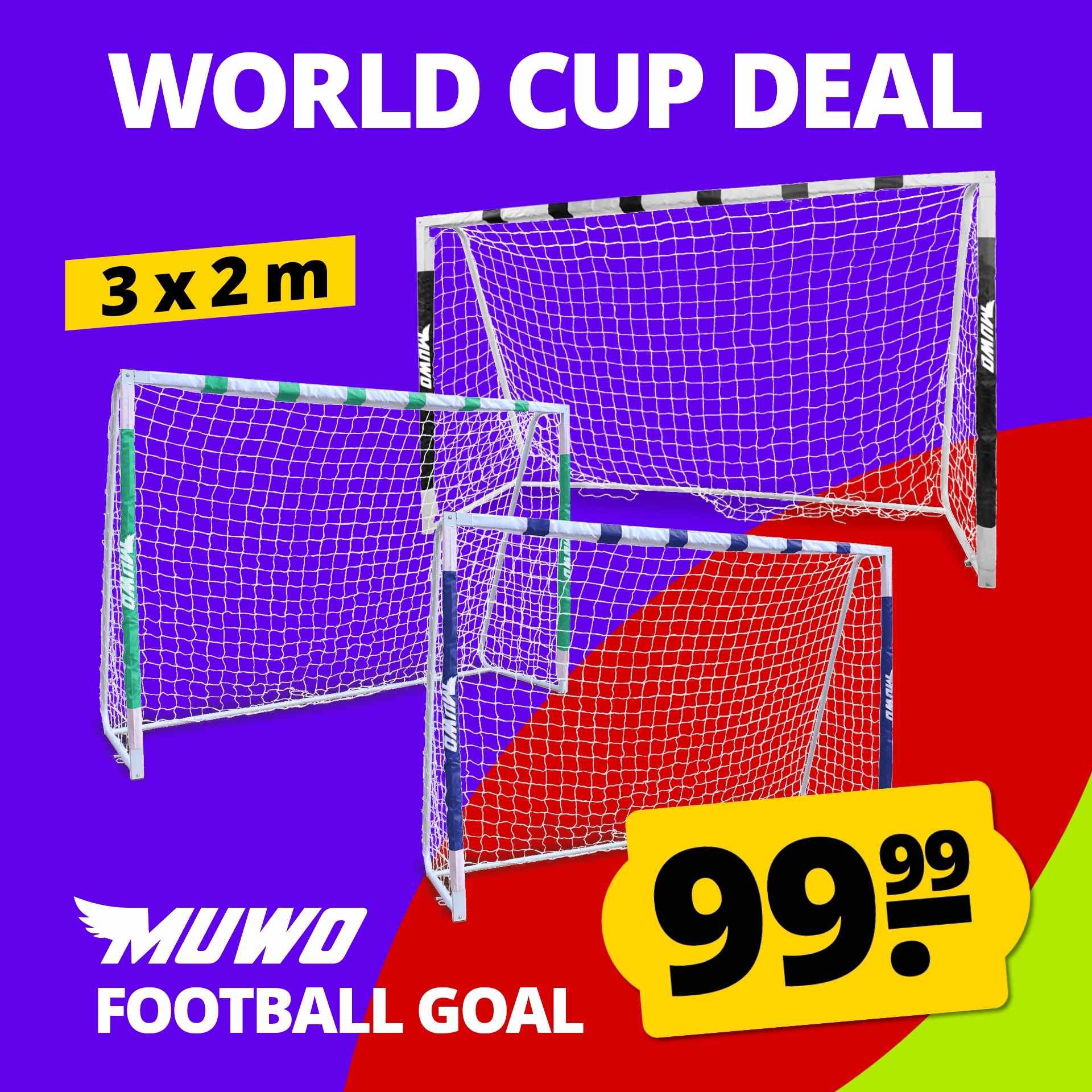 muwo porta da calcio grande in acciaio