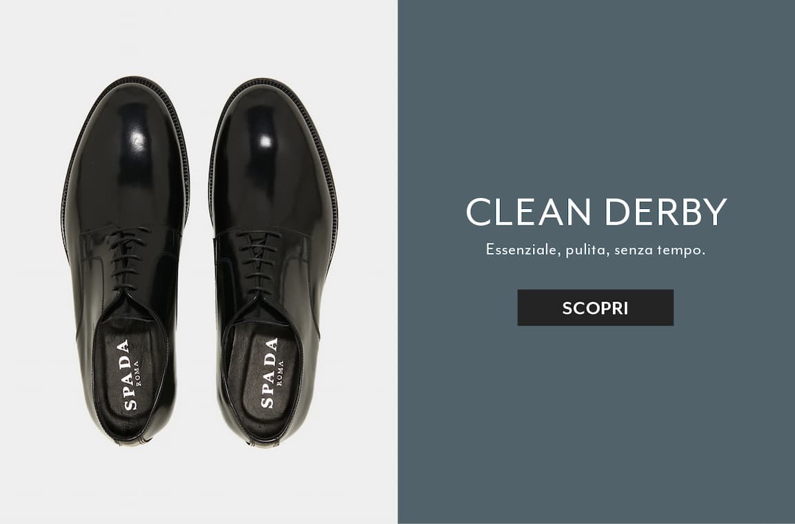 Derby liscia in pura pelle