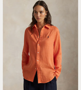 camicia-in-lino-arancione-dalla-vestibilita-classica