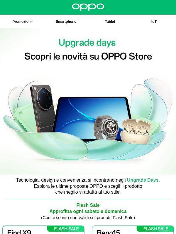 Upgrade Days: Flash Sale su prodotti selezionati