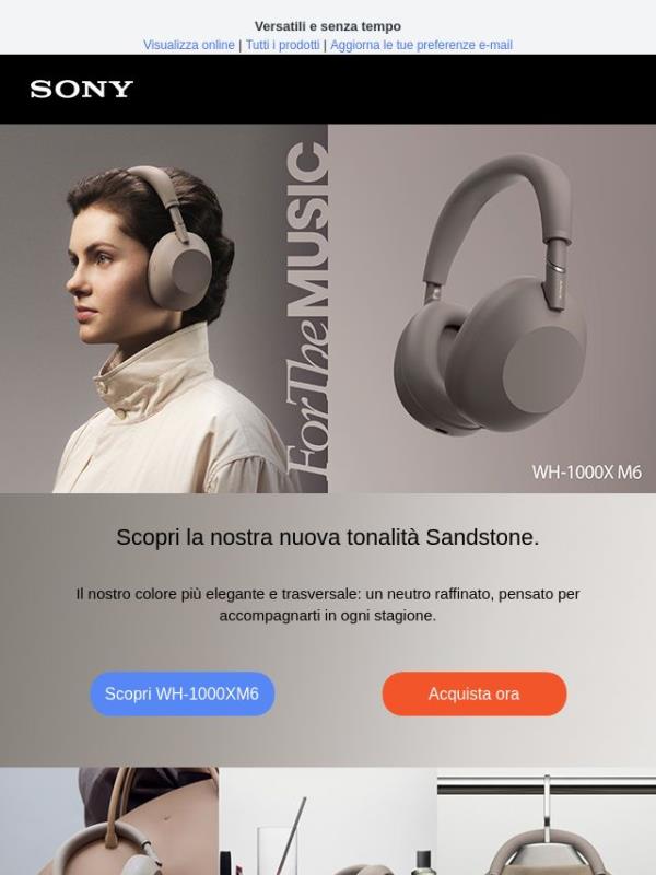 WH-1000XM6: ora disponibili in Sandstone