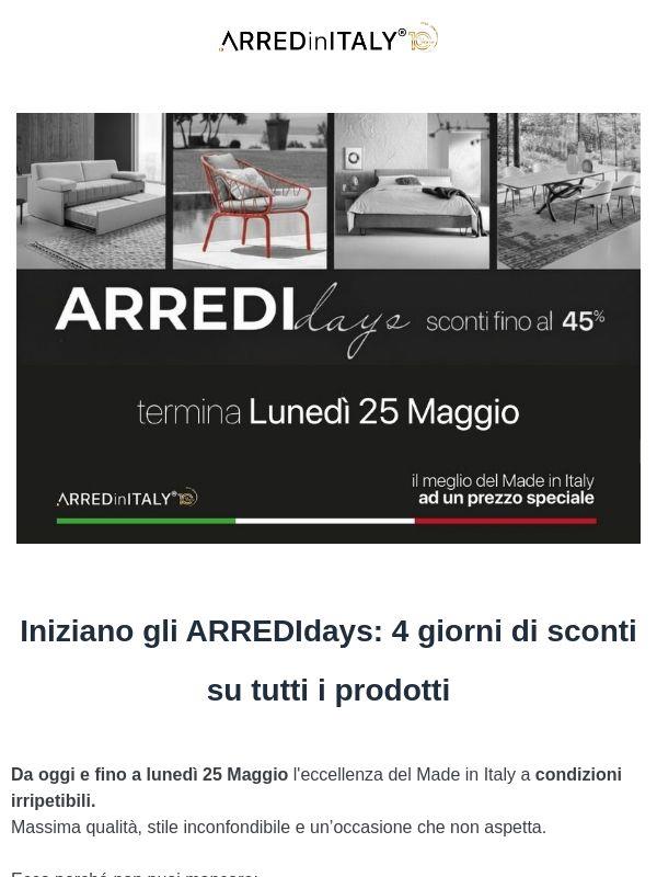 4 giorni di promo su tutto: tornano gli ARREDIdays