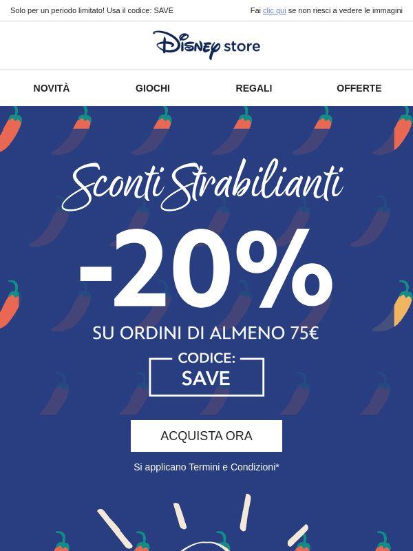 Goditi sconto del 20% per ordini di 75€+