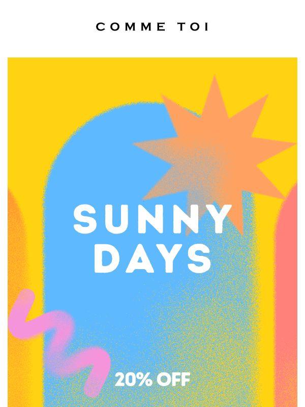 20% OFF // Finalmente sunny days!