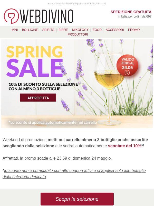 Spring Sale 🌸 -10% su 100 bottiglie