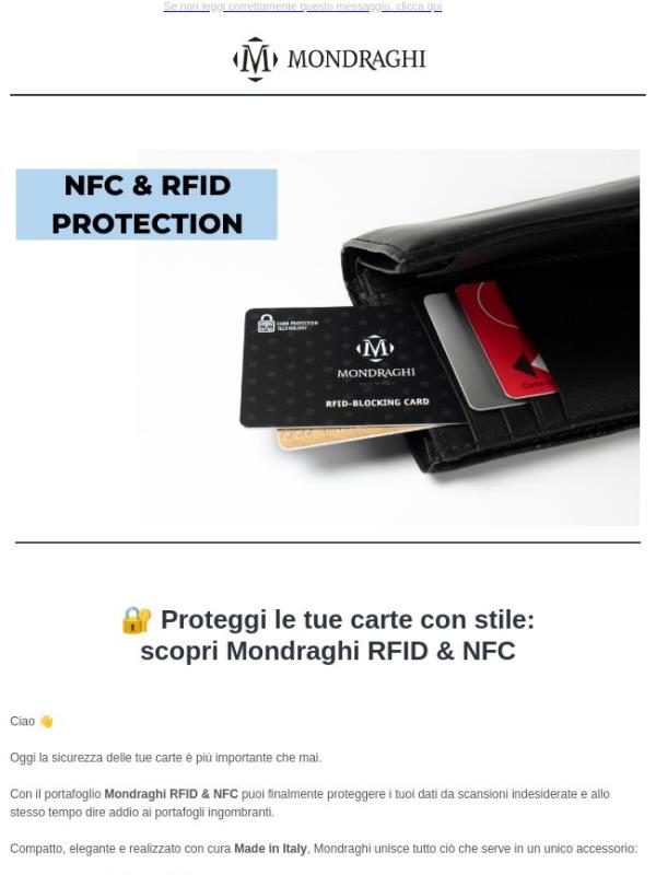 🔐 Proteggi le tue carte con Mondraghi RFID & NFC