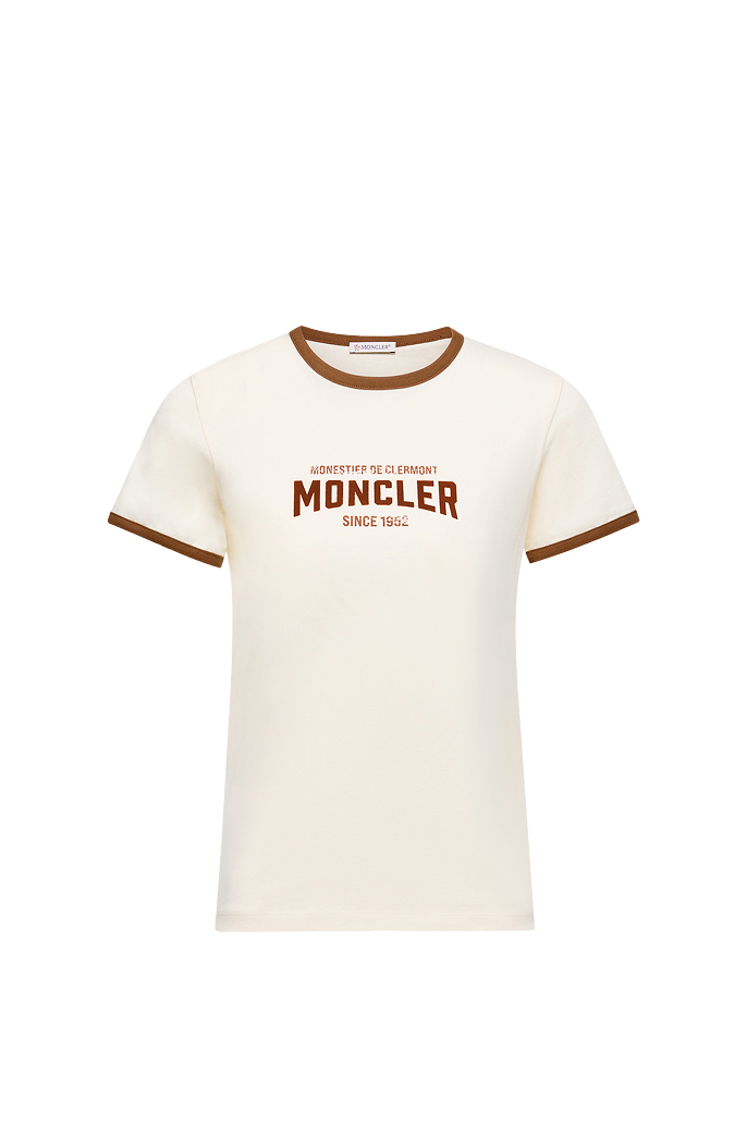 T-shirt in jersey con logo floccato