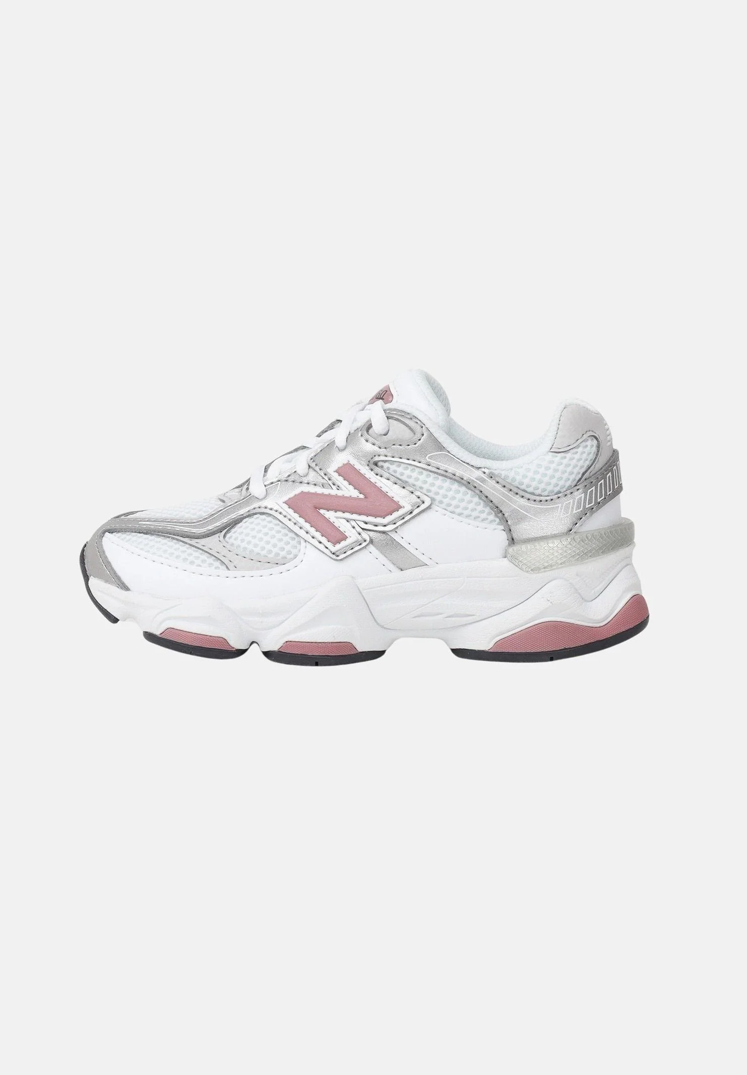 Image of NEW BALANCE Sneakers 9060 Lace bianche, rosa e argento da bambina