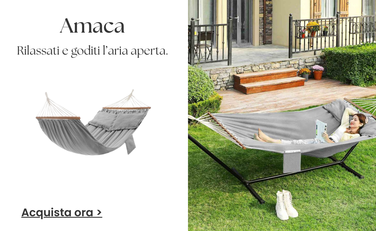 Amaca Rilassati e goditi l’aria aperta.