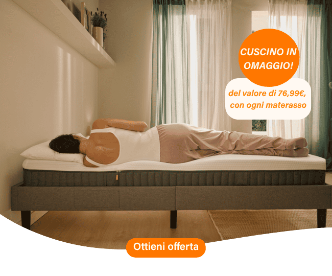 Ottieni offerta CUSCINO IN OMAGGIO! del valore di 76,99€, con ogni materasso