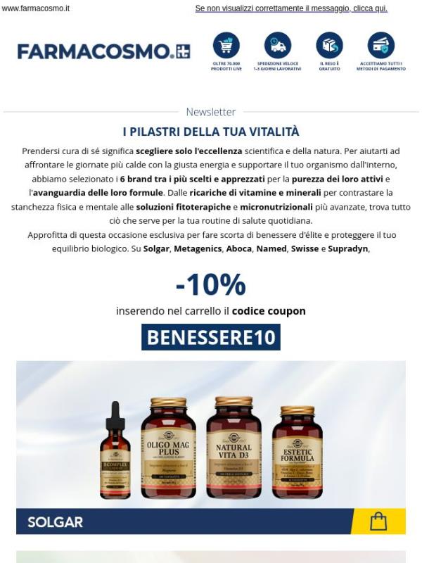 💎 Affrettati! Il -10% su 6 Top Brand del benessere sta per terminare...