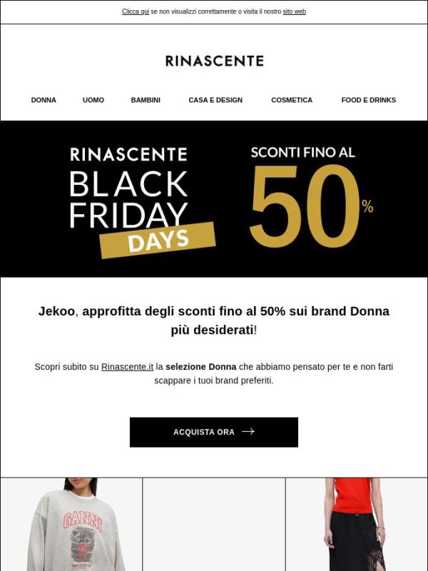 Black Friday Days: fino al -50% sui brand Donna più desiderati!