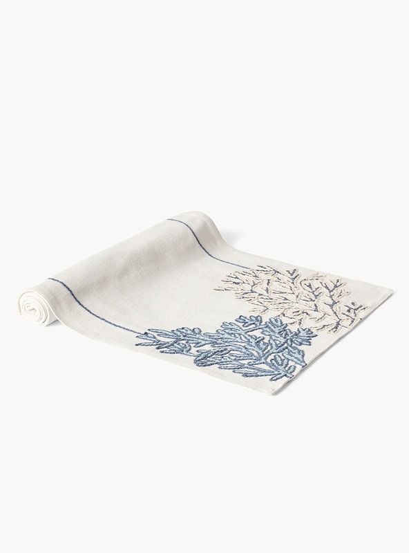 Runner in cotone ricamato