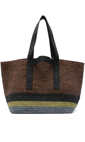 Fold rafia tote bag