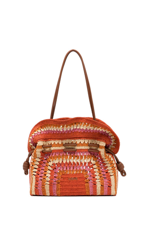 Flamenco medium rafia clutch