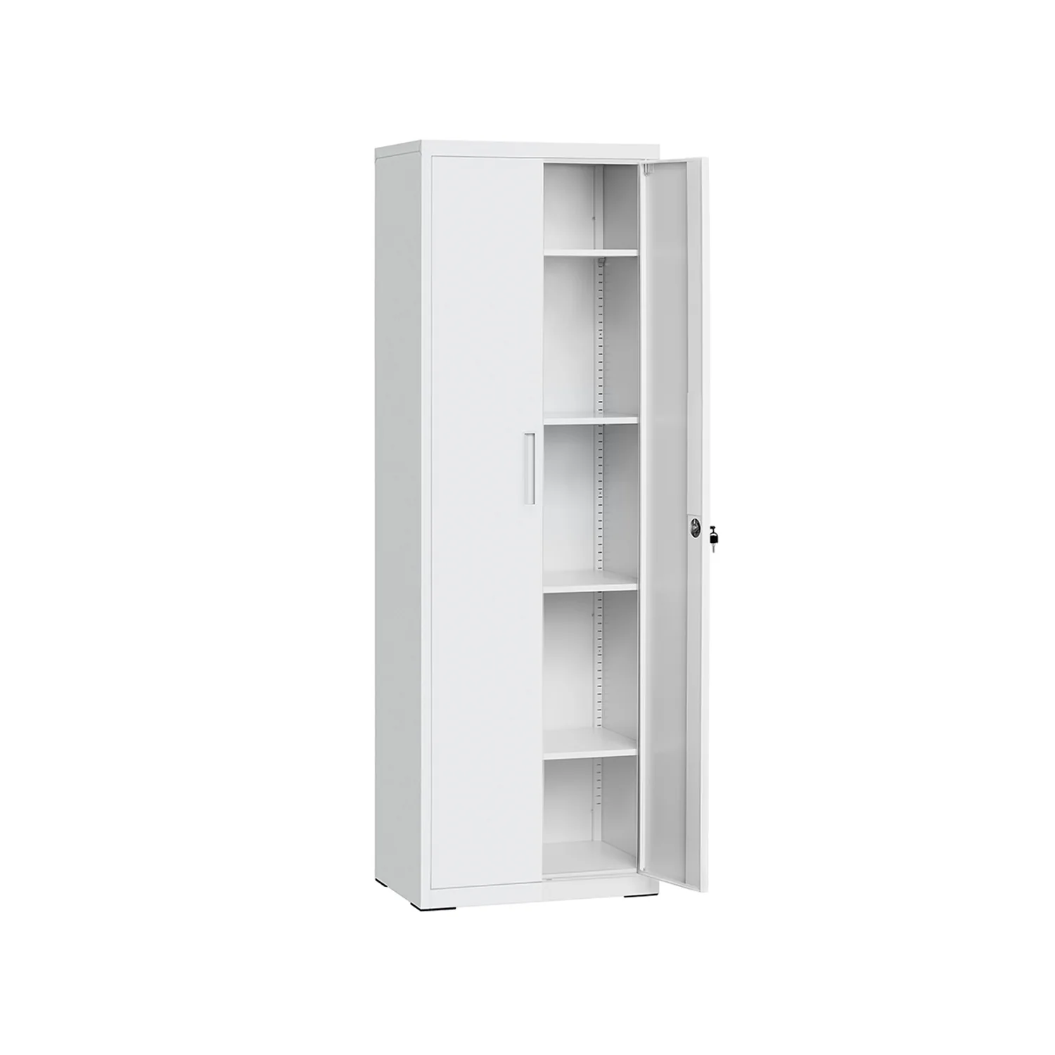 Image of Armadietto Multiuso con 5 Ripiani Anta Doppia e Chiusura per Strumenti Bianco