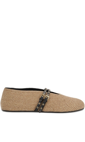 Rafia ballet flats