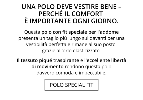 Poloshirts con fit speciale per l'addome