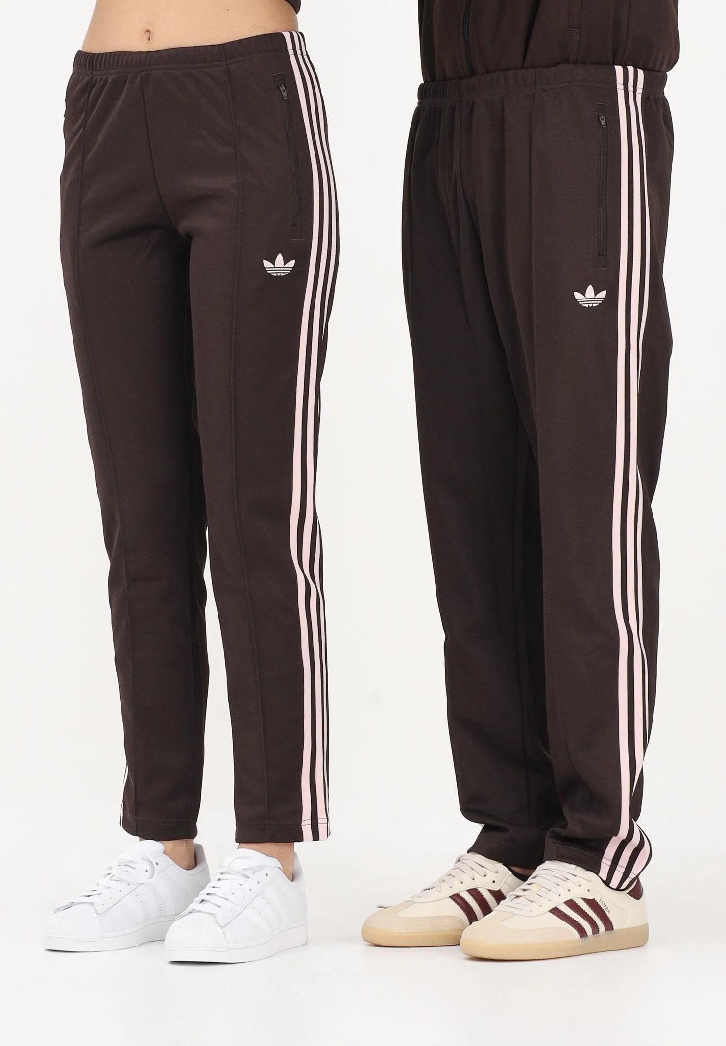 Image of ADIDAS ORIGINALS Pantalone sportivo CLASSIC marrone e rosa per uomo e donna