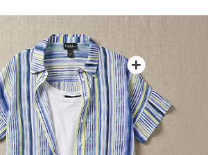 Blusa dal taglio oversize in mussola con righe, collo da camicia e mezze maniche