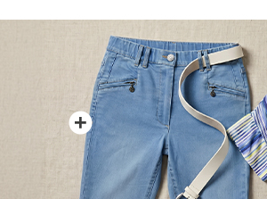 Jeans a 7/8 modello Mony con cintura elastica e tasche con zip