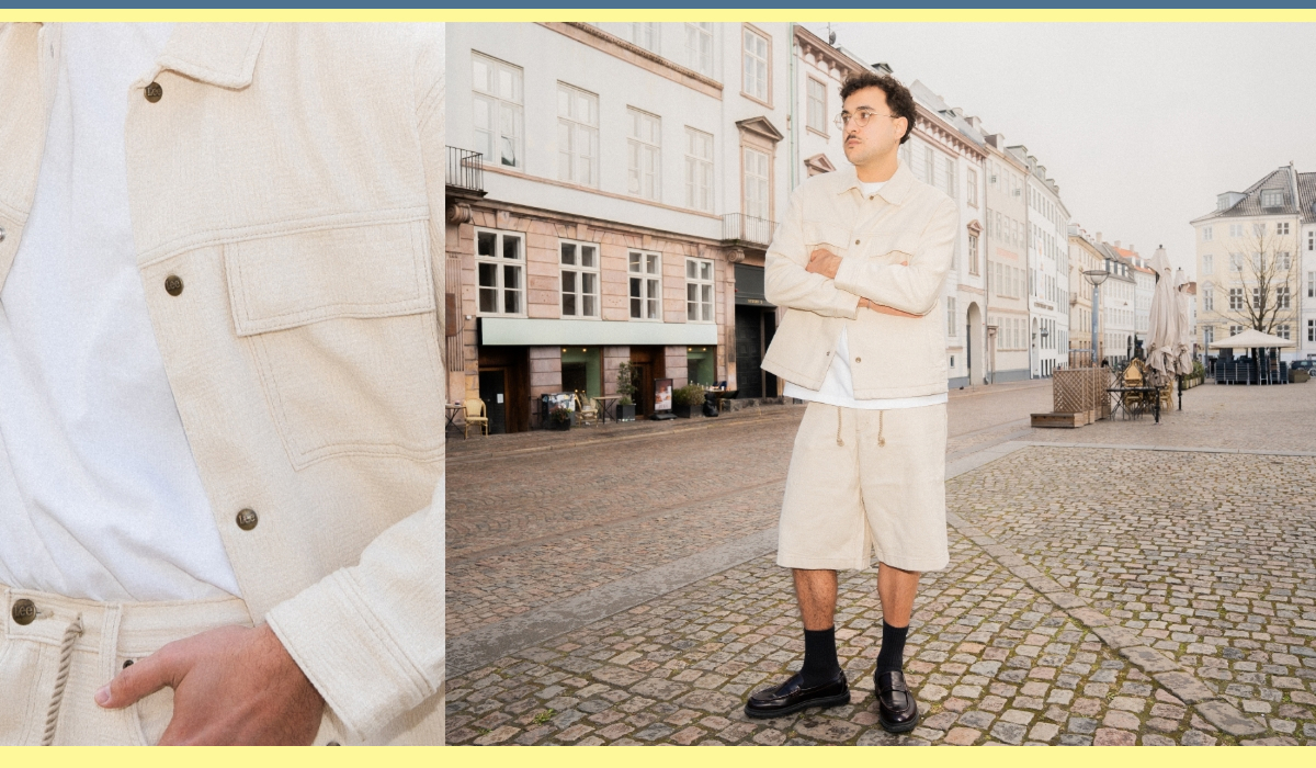 Regular Jacquard Jacket - Loose Drawstring Jort