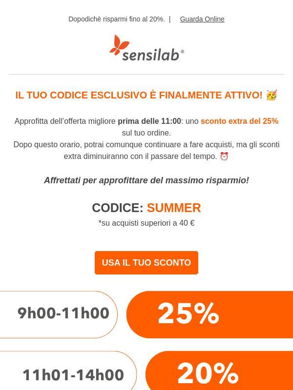 Sconto del 25% solo per 2 ore⌛