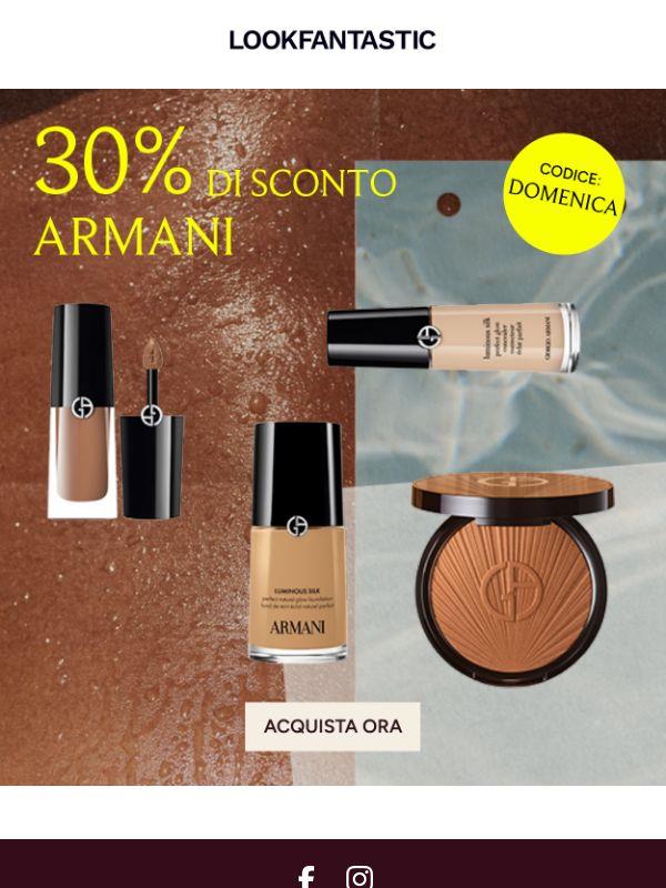 Solo oggi: 30% di sconto su Armani