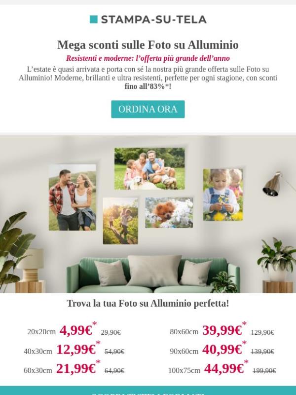 Prima dell’estate ☀️ Foto su Alluminio da soli 4,99€
