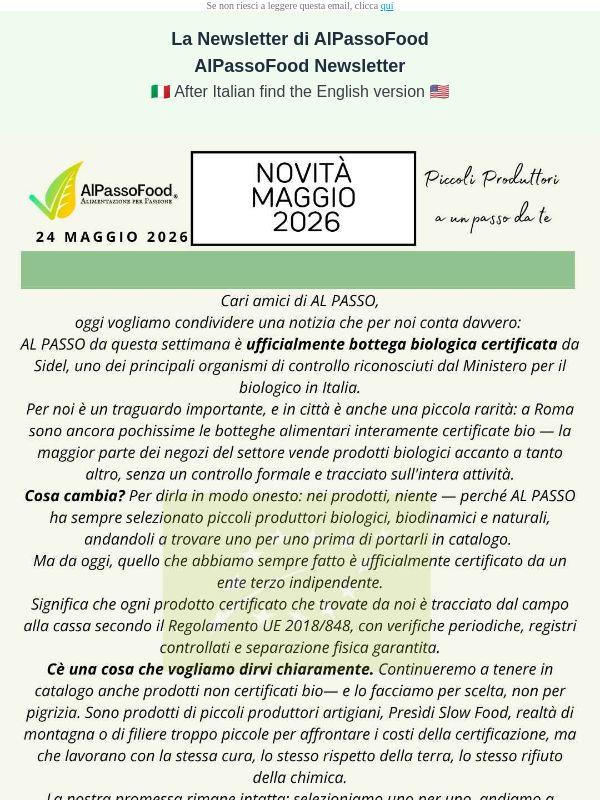 🎉Siamo ora Certificati BIO, unica Bottega Roma
