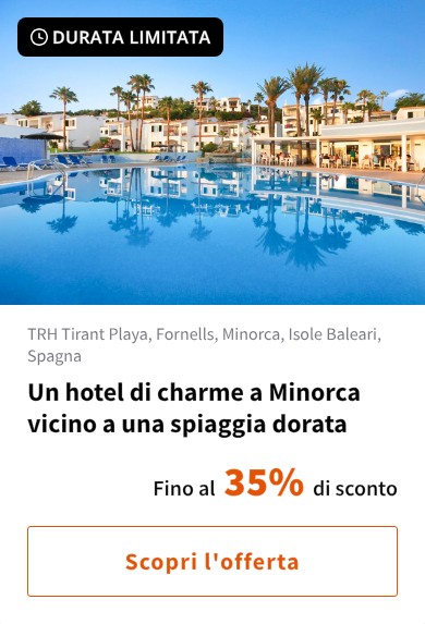 Un hotel di charme a Minorca vicino a una spiaggia dorata