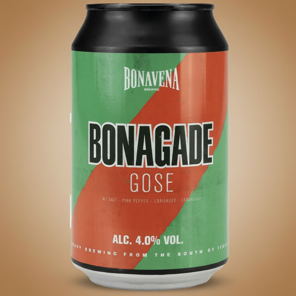 A can of Bonagade Gose beer with 4.0% ABV.