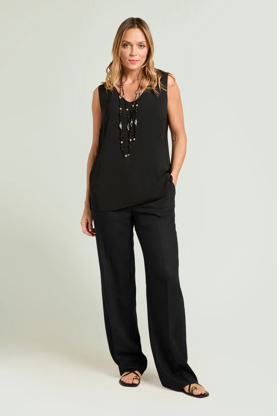 PANTALONI AMPI IN LINO-VISCOSA