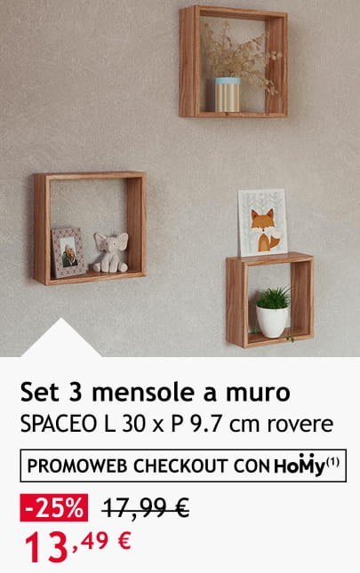 Set 3 mensole a muro 13,49 &euro;
