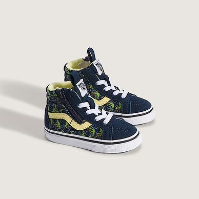 Glow-in-the-Dark Navy Blue Yellow Toddler Sk8-Hi Side Zip Shoe