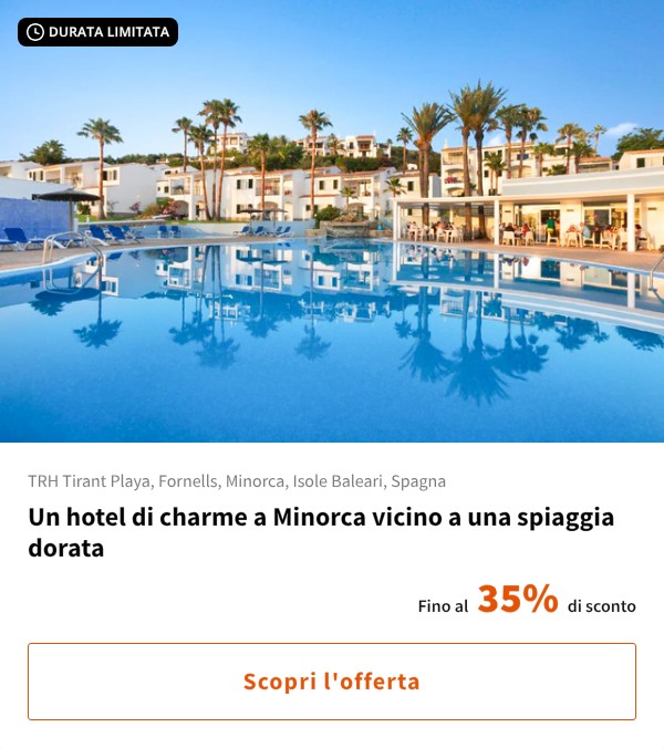 Un hotel di charme a Minorca vicino a una spiaggia dorata