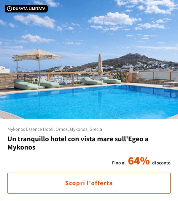 Un tranquillo hotel con vista mare sull'Egeo a Mykonos
