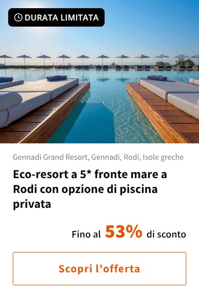 Eco-resort a 5* fronte mare a Rodi con opzione di piscina privata