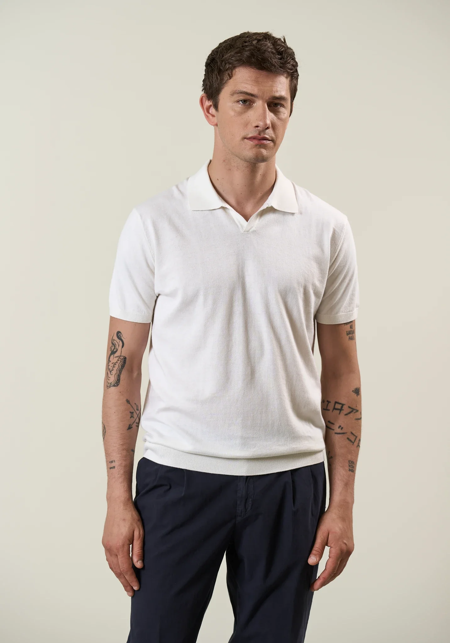 Image of Polo bianca derby cotone tricotina