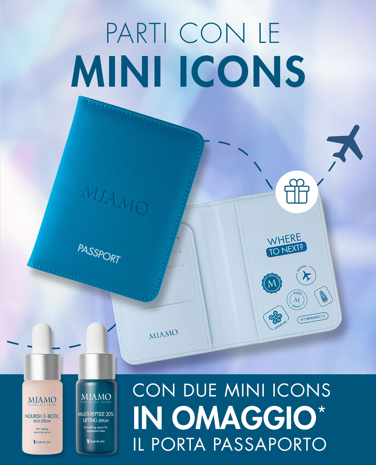 parti con le mini icons, in omaggio il porta passaporto