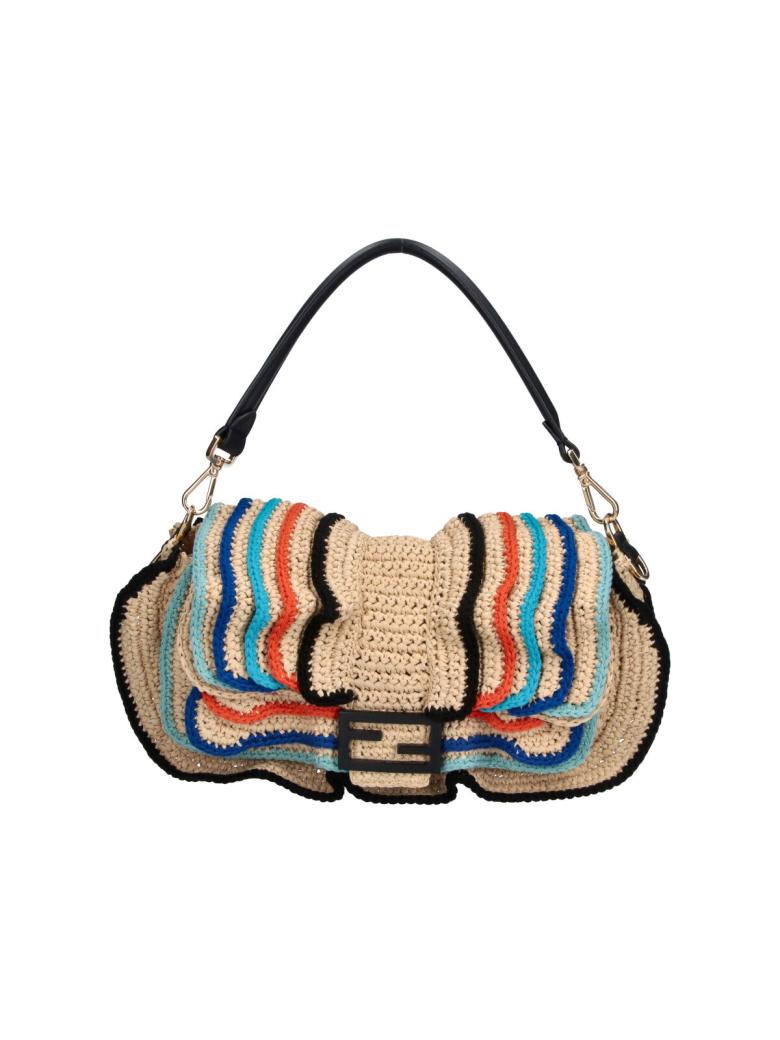 Fendi - Borsa a spalla "Baguette" in rafia