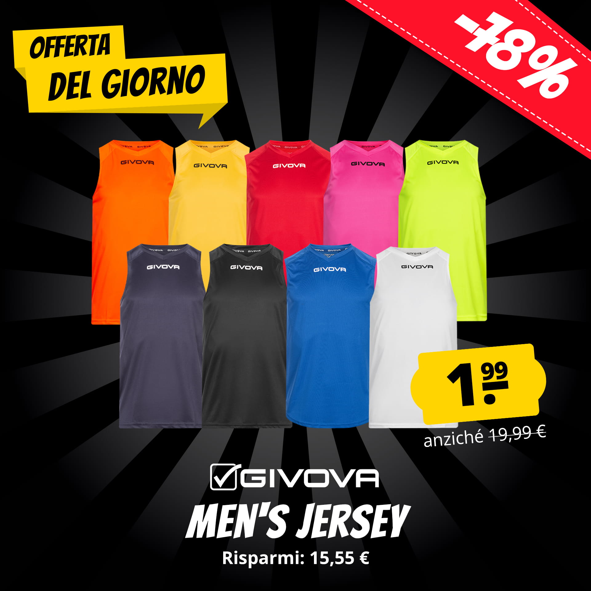 givova one smanicato uomo canotta