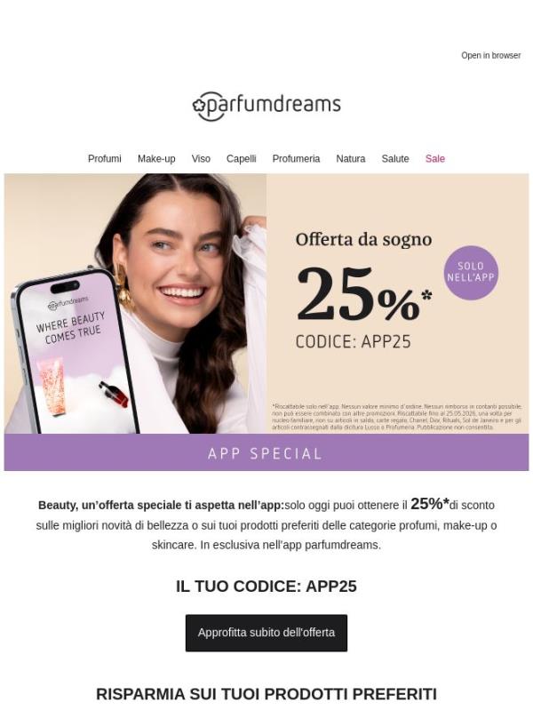 Solo per oggi: risparmia il 25% in esclusiva nell’app 🚨