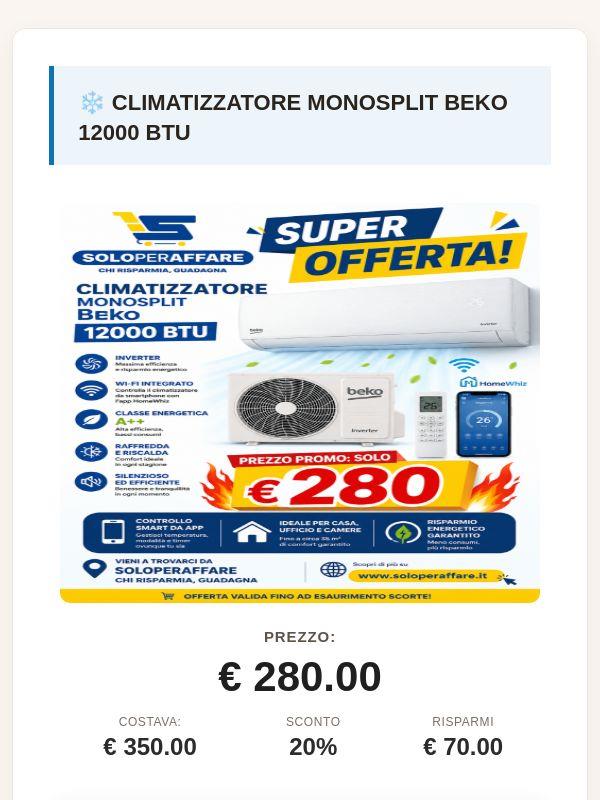 ❄️ CLIMATIZZATORE MONOSPLIT BEKO 12000 BTU