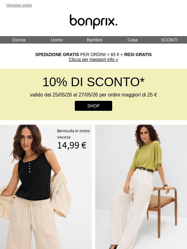 Fai shopping con il 10% di sconto! 😍