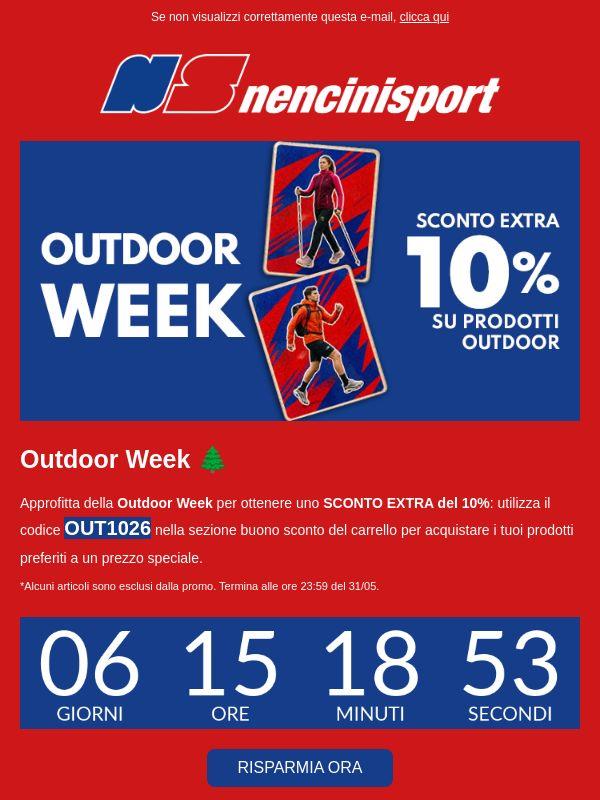 🌲 Sconto EXTRA 10% - Outdoor Week 🗺