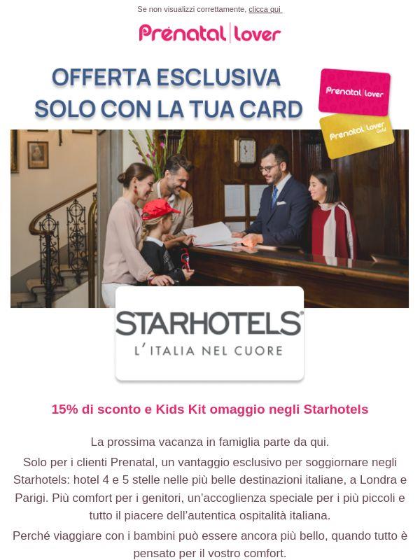 Con Starhotels 15% di sconto e Kids Kit omaggio