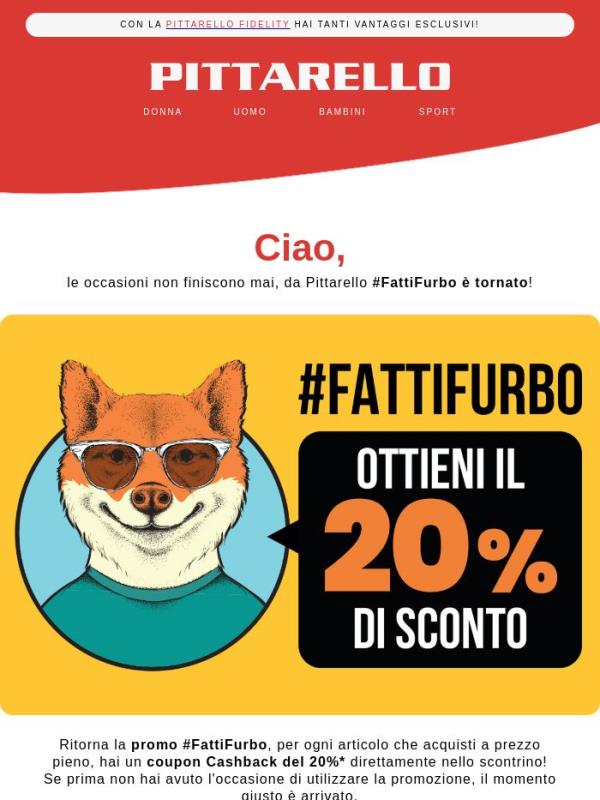🛍️ Cashback del 20%? Sì, #FattiFurbo è tornato! ✨