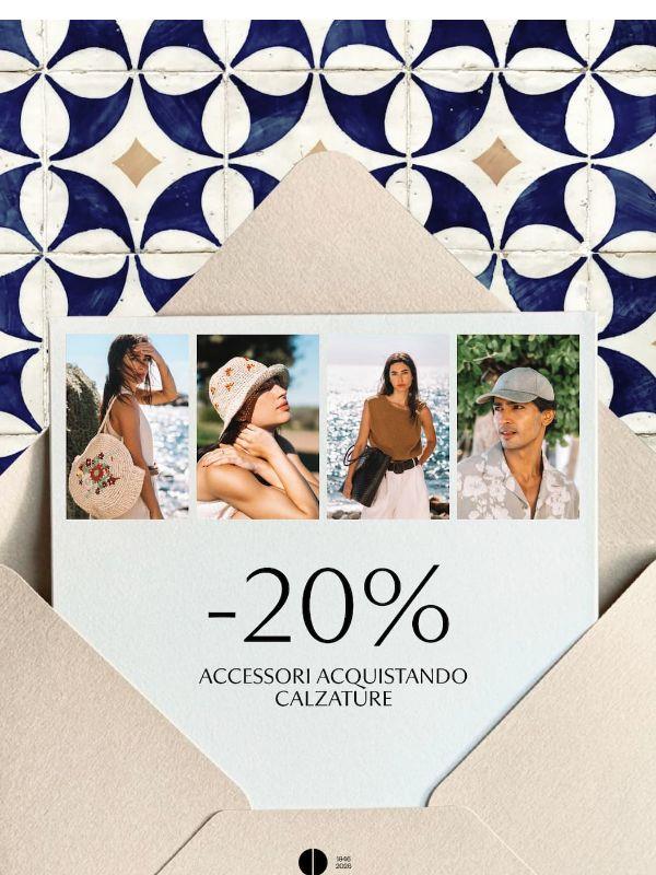20% di sconto sugli accessori acquistando un paio di Toni Pons ✨