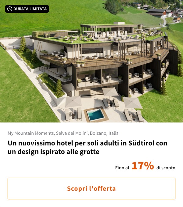 Un nuovissimo hotel per soli adulti in Südtirol con un design ispirato alle grotte